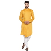 ELINA FASHION Men's Indian Cotton Kurta Pajama || Wedding Designer Kurta Payjama Ethnic Diwali Puja Set