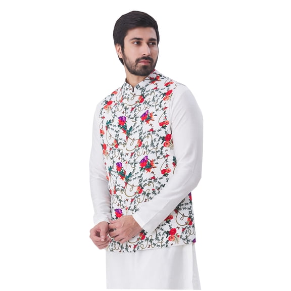 ELINA FASHION Men's Indian Raw Silk Kurta Pajama And Nehru Jacket (Waistcoat) || Wedding Ethnic Diwali Puja Set