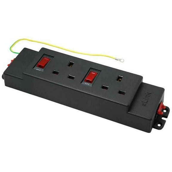 ELINK - 2 Gang Desk Power Strip with Individual 5A Circuit Breakers