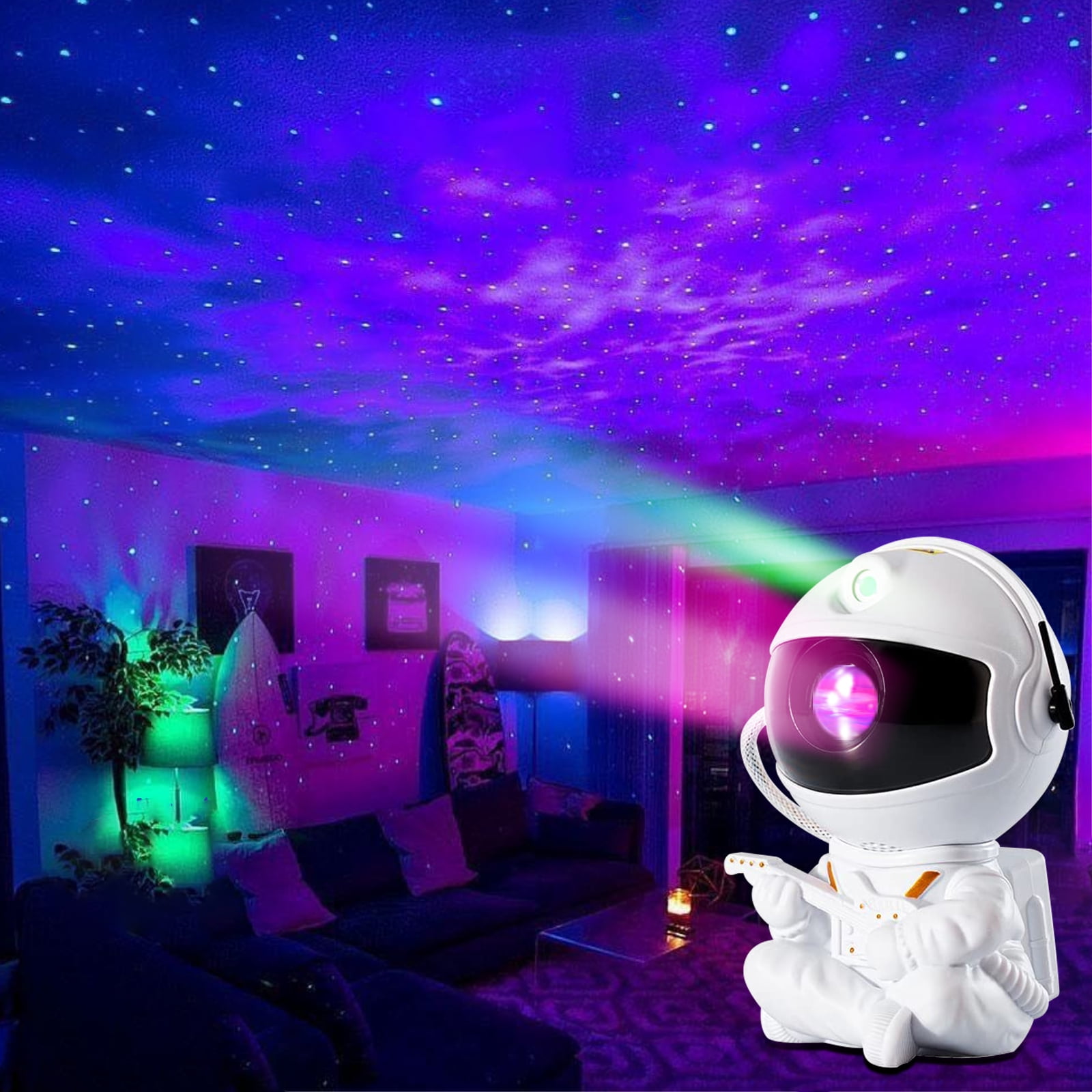 Liwarace Galaxy Light LED Projector with Ocean Wave Music Bluetooth Speaker  Remote Control Night Light Projector 