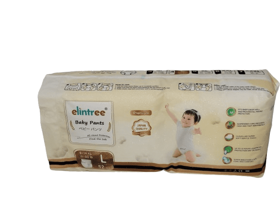 ELINTREE  Premium Baby Diapers Pants  Size L 52 Count High Absorbency