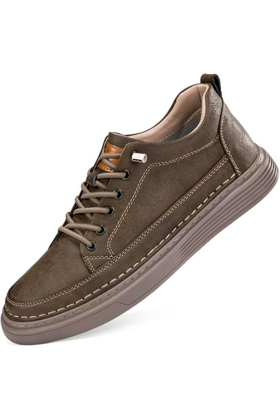 ELIOG Elevator Shoes for Men Height Increase, Men's NInvisible Height Increasing Elevator Shoes 2.5 Inches Taller Height Sneakers Leather Casual Shoes with Height Increase Insoles