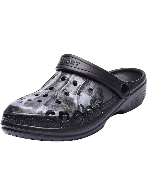 Boy's Camouflage Garden Clog Rubber Indoor Outdoor Mules Non Slip Sandals Big Kids Water Shoes