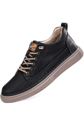 Elevator Shoes for Men Height Increase, Men's Invisible Height Increasing Elevator Shoes 2.5 Inches Taller Height Sneakers Leather Casual Shoes with Height Increase Insoles