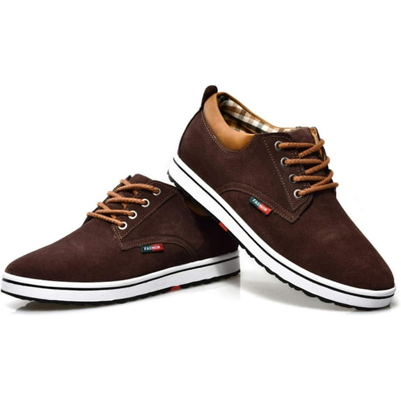 ELIOGN Men's Taller Height Increasing Elevator Shoes 2.36'' Lace-up Flannelette cowhide Leather Dress Shoes