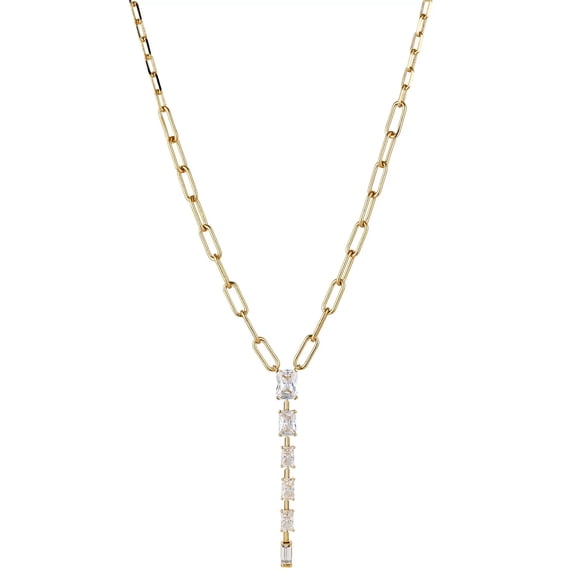 ELIOT DANORI Danori Empire Cubic Zirconia Y Necklace 18K Gold Plated 16"