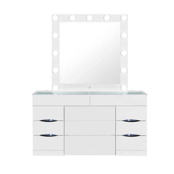 ELISA WHITE VANITY SET WITH STOOL