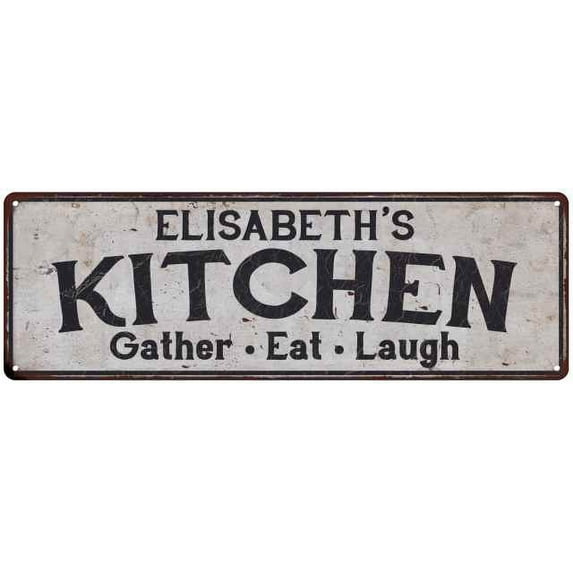 ELISABETH's Kitchen Rustic Chic Decor Gift 8x24 Sign 108240051977