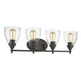 thumbnail image 1 of ELISSA Transitional 4 Light Rubbed Bronze Bath Vanity Light Clear Glass 30" Wide, 1 of 3