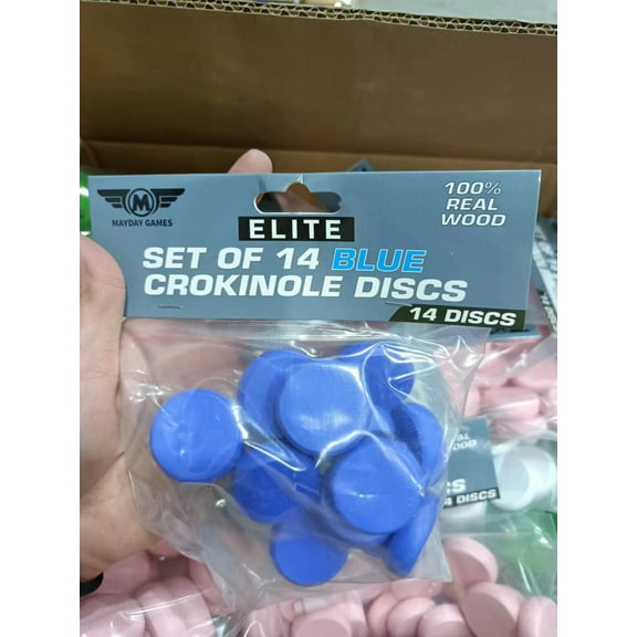 ELITE 14 Count Crokinole Discs (Choose from 10 colors) + Scoring Peg