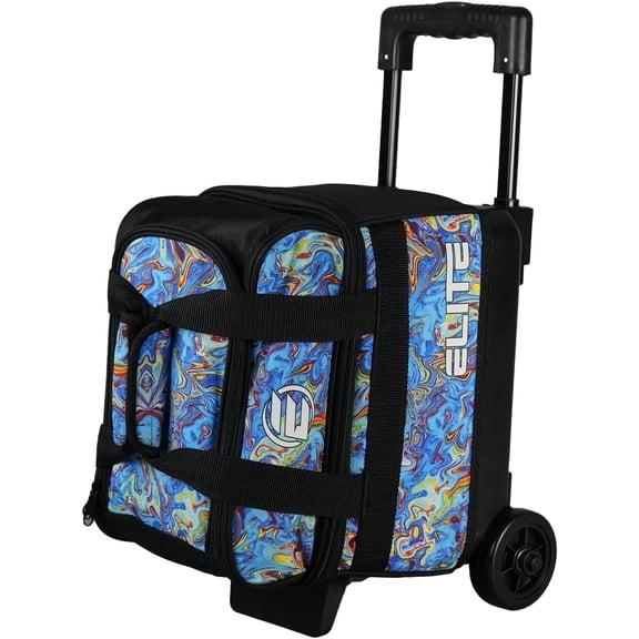 ELITE Basic Single Roller Bowling Ball Bag | Multiple Colors | Fits Up to Size 10.5 Shoes | Compact Design | Bowling Bags With Wheels