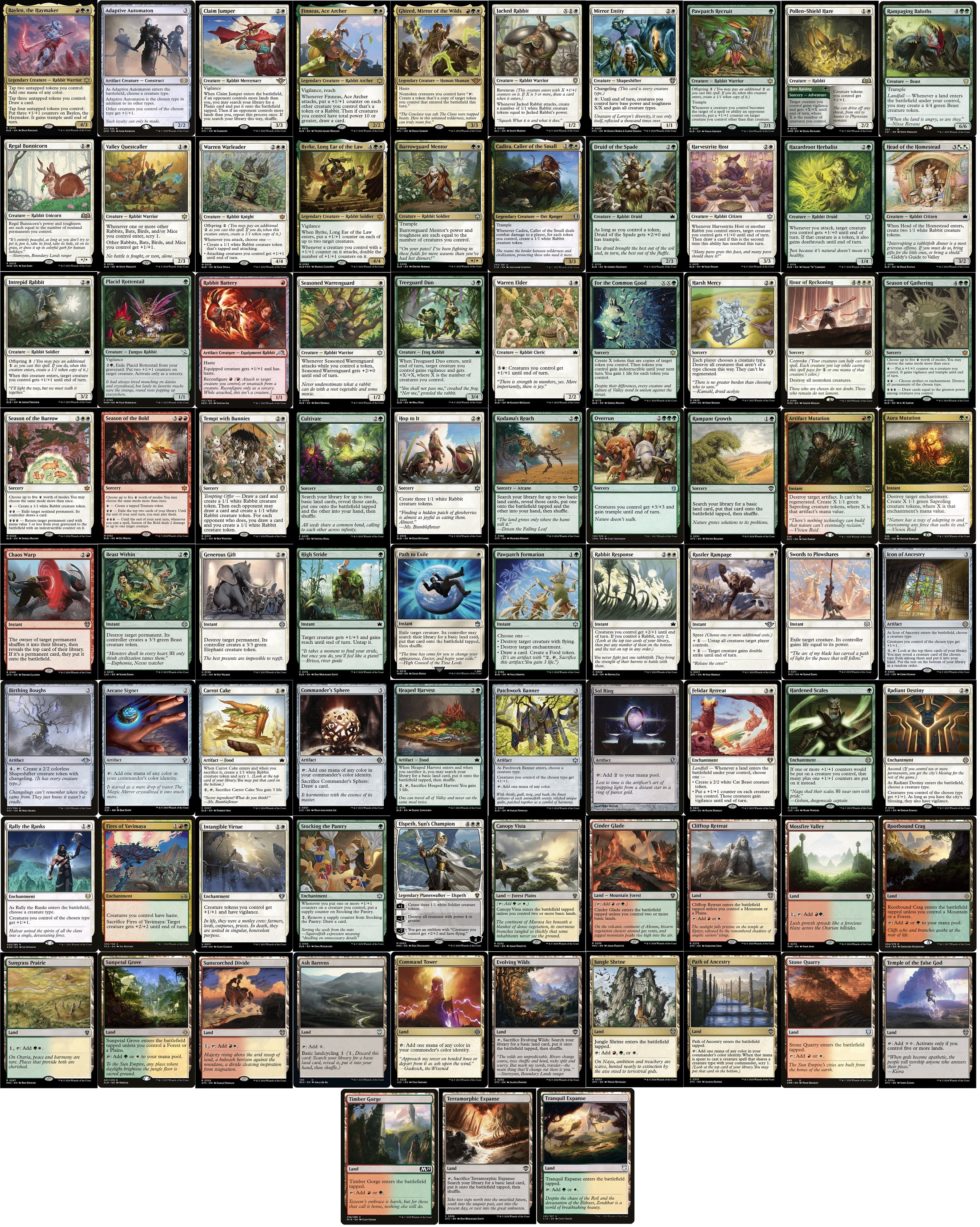 Magic: The Gathering Selesnya (Green/White) Rabbit Token Deck - 60 Card Custom Built MTG Deck