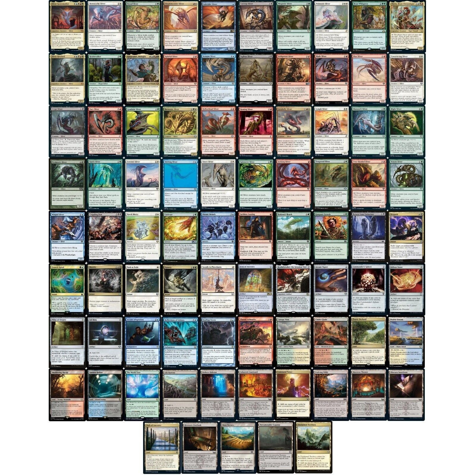 100 Card Sliver Deck MTG Commander Deck - The First Sliver, 100