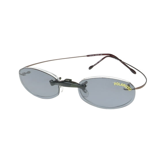 ELITE EYEWEAR 052 EYEGLASS FRAME/GLASSES RIMLESS WITH POLARIZED SUNGLASS CLIP-ON