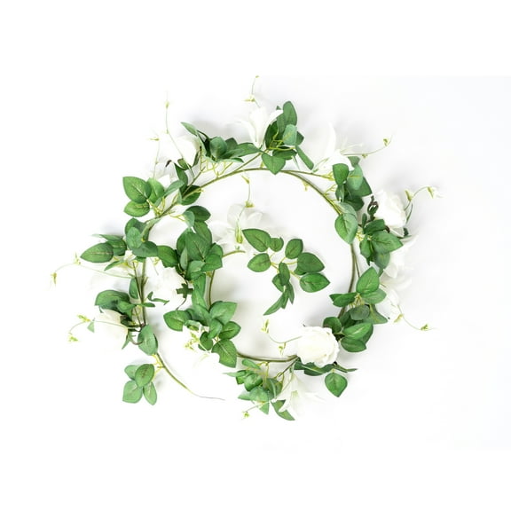 ELITE FLORAL Artificial Rose and Lily Mixed Floral Garland