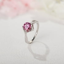 ELITE GEMS AND JEWELLERY Pink Moissanite Engagement Ring 1 Carat Round Cut Elegant Moissanite Anniversary Gift Ring for Her