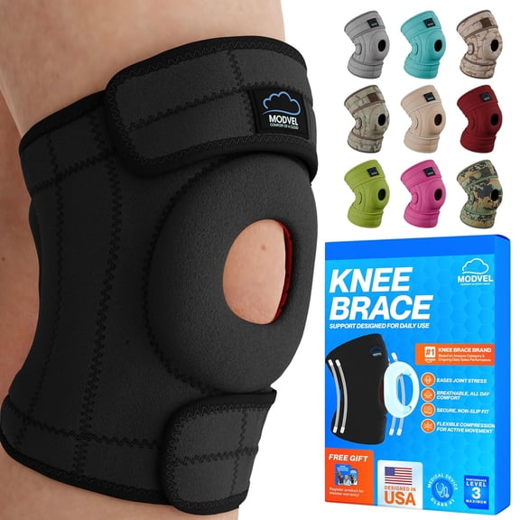 ELITE Knee Br for Men & Women Patella Gel Pads Side Stabilizers ACL, Meniscus Tear, Arthritis Injury Recovery Maximum Support Running, Sports Joint Pain Relief