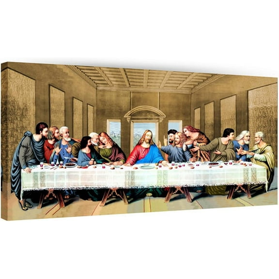 ELITEART- Jesus Christ The Last Supper by Leonardo da Vinci Giclee Art Canvas Reproduction Prints for Home Decoration Size:24"x12"