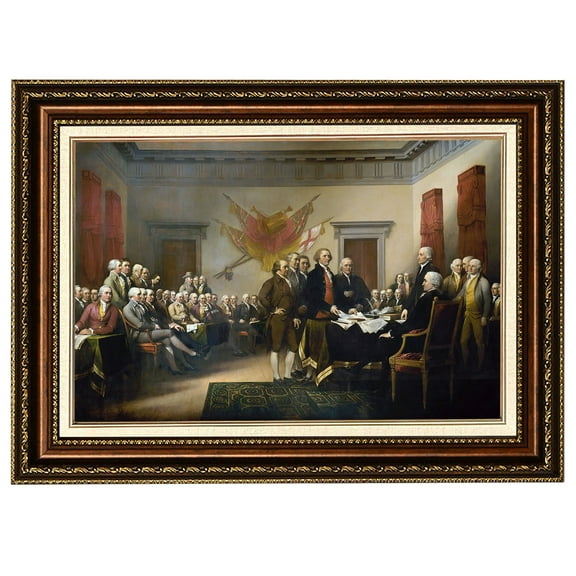ELITEART-The Declaration of Independence By John Trumbull Oil Painting Reproduction Giclee Wall Art Canvas Prints-Framed Size:26"x 36"