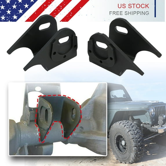 ELITEWILL 2x Front Lower Control Arm Brackets Axle Side Mount Bracket For Jeep TJ XJ ZJ MJ