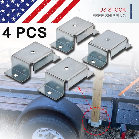 ELITEWILL 4Pcs Trailer Stake Pocket 2" X 4" Fit for Flat Beds and Trucks