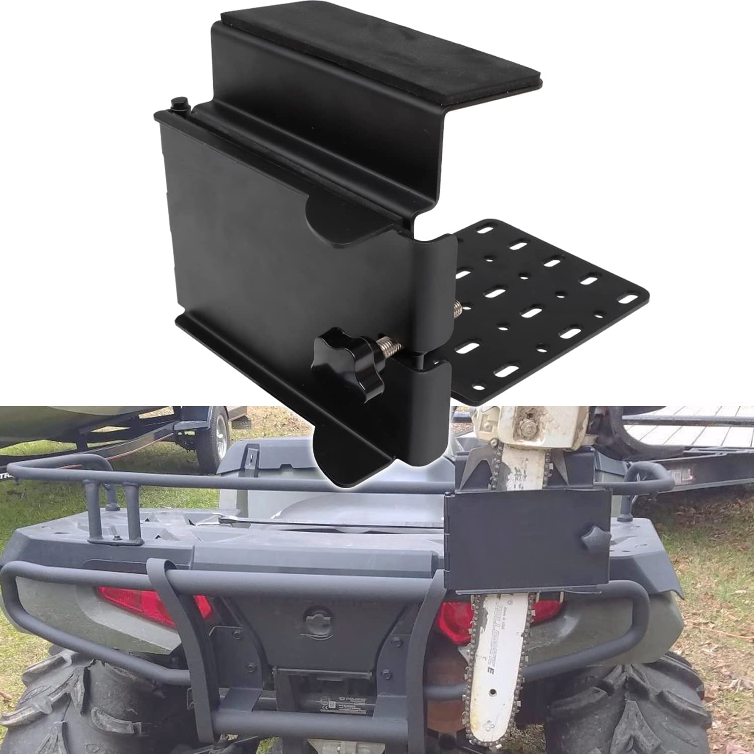 Atv Chainsaw Rack ELITEWILL Heavy Duty Steel ATV Chainsaw Mount & UTV Holder Rack for ...