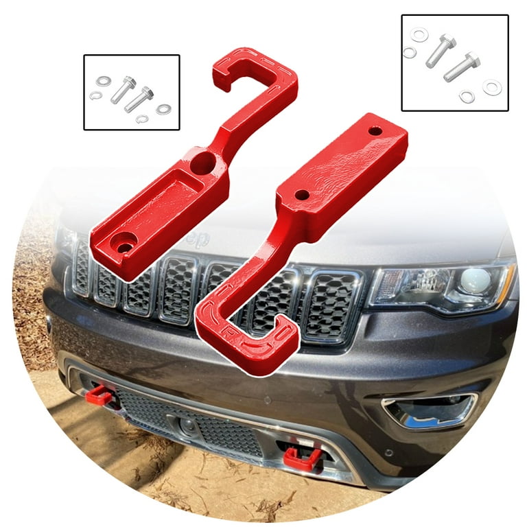 ELITEWILL Front Tow Hooks Fit for 2011-2022 Grand Cherokee WK2,Red