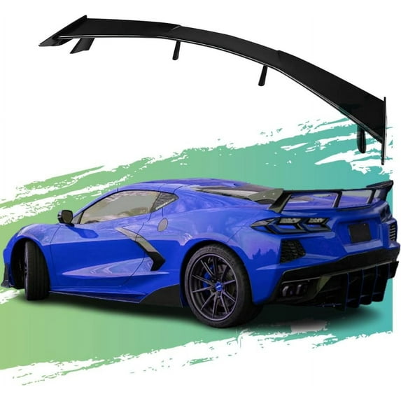 ELITEWILL Rear High Wing Spoiler Fit for 20-UP Corvette C8 Models Carbon Flash Painted ABS