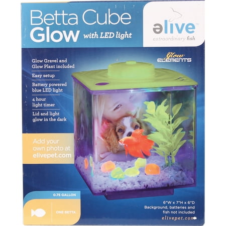 ELIVE, LLC. , 01047 , BETTA GLOW CUBE , .75 GALLON