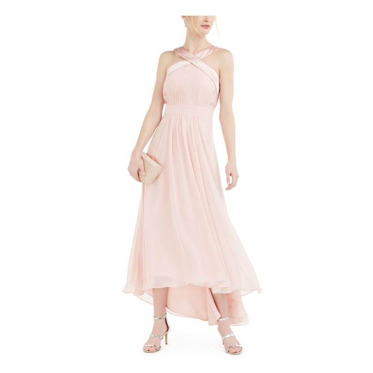ELIZA J Womens Pink Sleeveless Halter Formal Hi Lo Dress Juniors 6