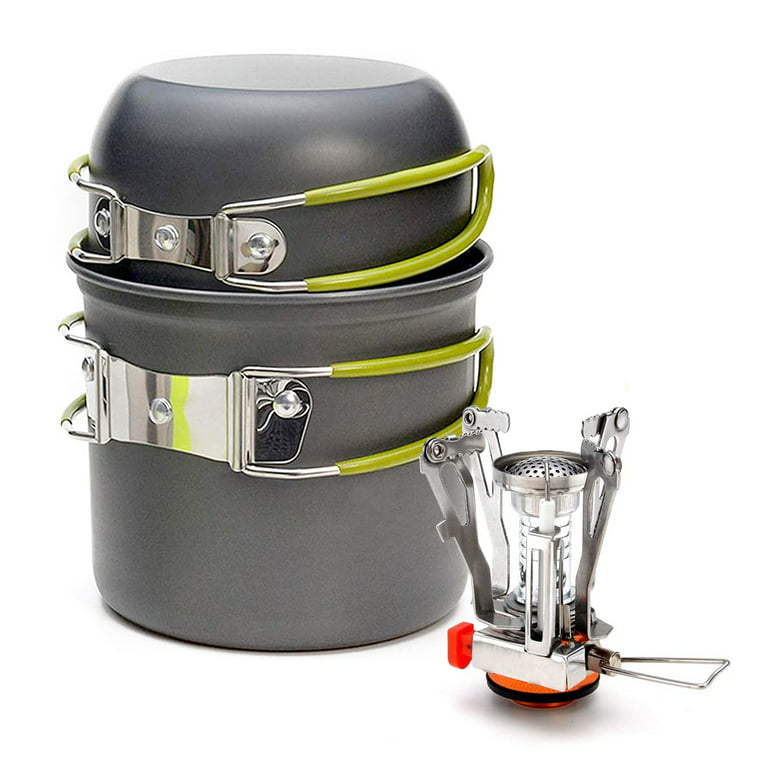 Camping Cookware Set Portable Camp Stove with Lightweight Pots and