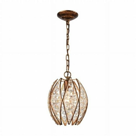 ELK Group International 11875-1 Kumbaya 1 Light Pendant, Spanish Bronze - 11 x 9 x 9 in.