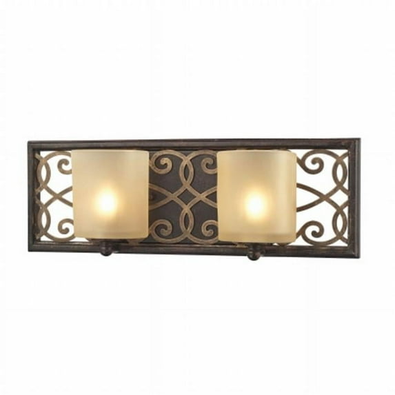 ELK Group International 31437-2 Santa Monica 2 Light Vanity, Weathered Bronze,Gold Highlights - 6 x 16 in.