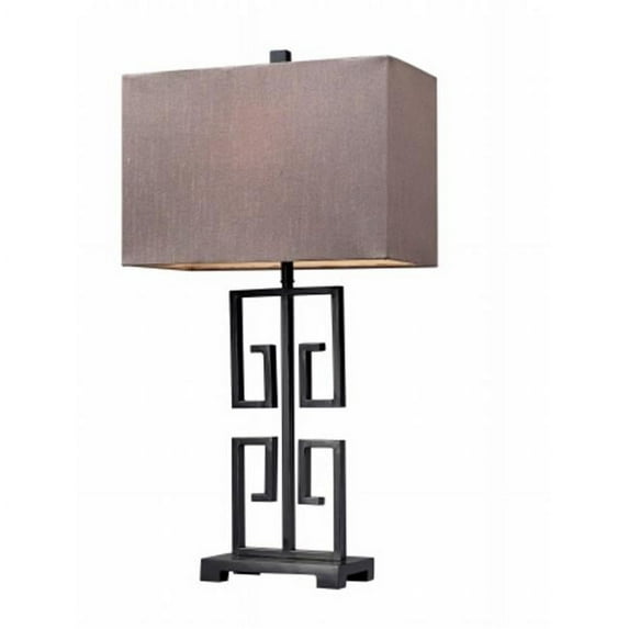 ELK Group International D139-LED Greek Key LED Table Lamp in Dark Bronze