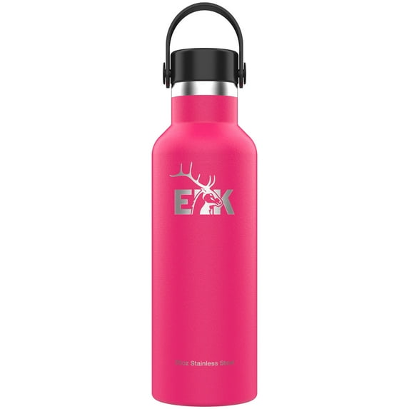 ELK Insulated Water Bottle with Standard Mouth Flex Lid - Double Wall Stainless Steel, Dishwasher Safe - Keep Drinks Cold or Hot for Hours - BPA-Free & Phthalate-Free Hydration (Watermelon, 20 Oz)