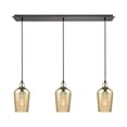 thumbnail image 1 of ELK Lighting 108 Hammered Glass 3 Light Linear Pendant Light, 1 of 2