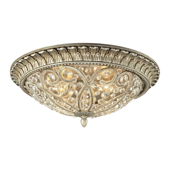 ELK Lighting 11694/4 Andalusia 4 Light Flush Mount In Aged Silver
