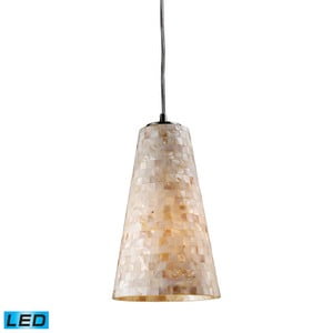 Elk Lighting Capri Pendant in Satin Nickel and Capiz Shell