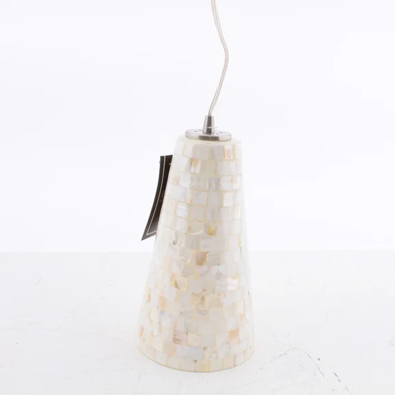 Elk Lighting Capri Pendant in Satin Nickel and Capiz Shell
