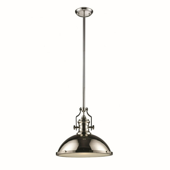 ELK Lighting Chadwick 1 Light Colander Pendant In Polished Nickel
