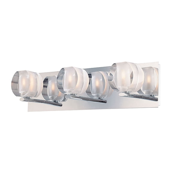 Alico Circo 3 Light Vanity in Chrome and Polished Clear Glass
