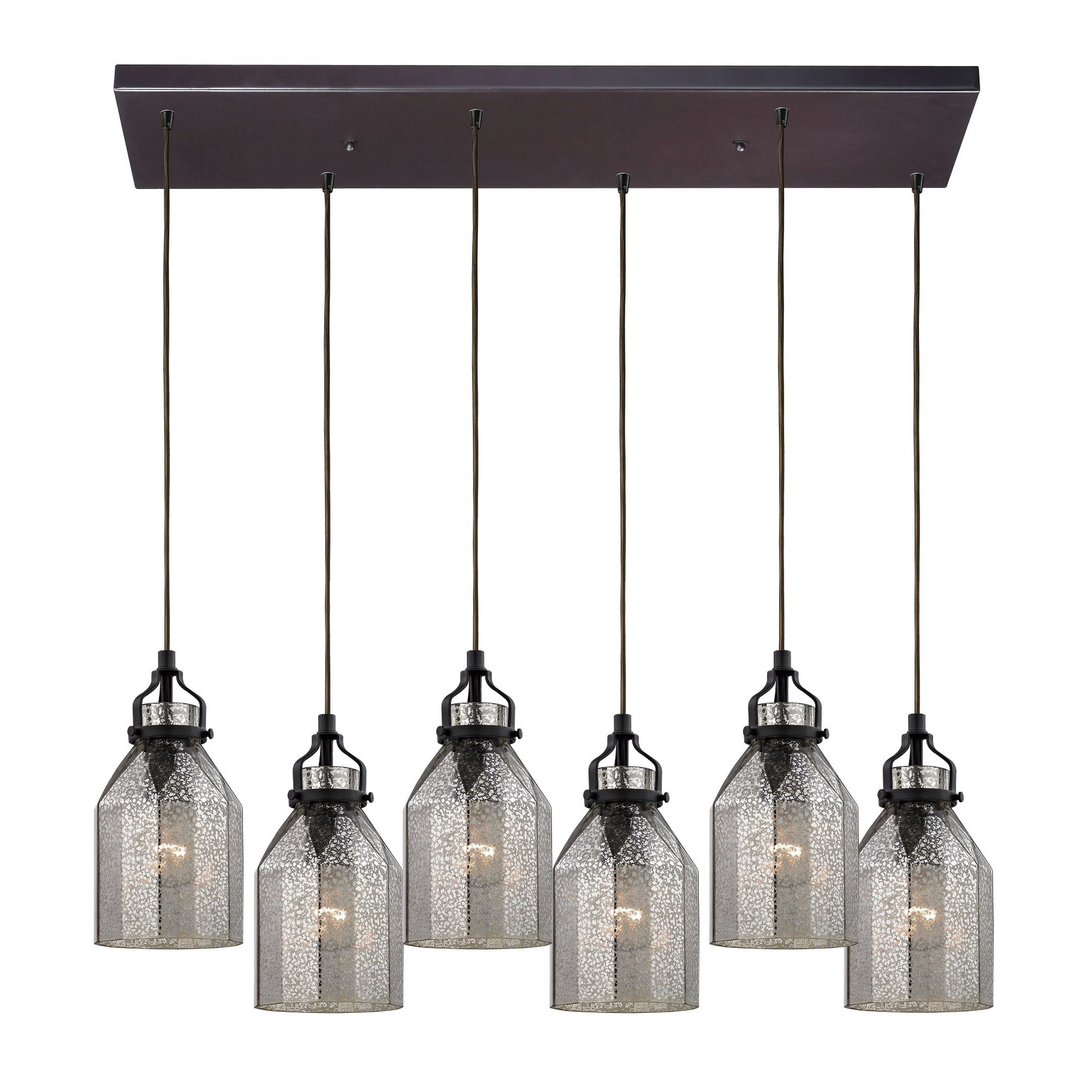 ELK Lighting Danica 6 Light Linear Pendant Oil Rubbed Bronze And ...