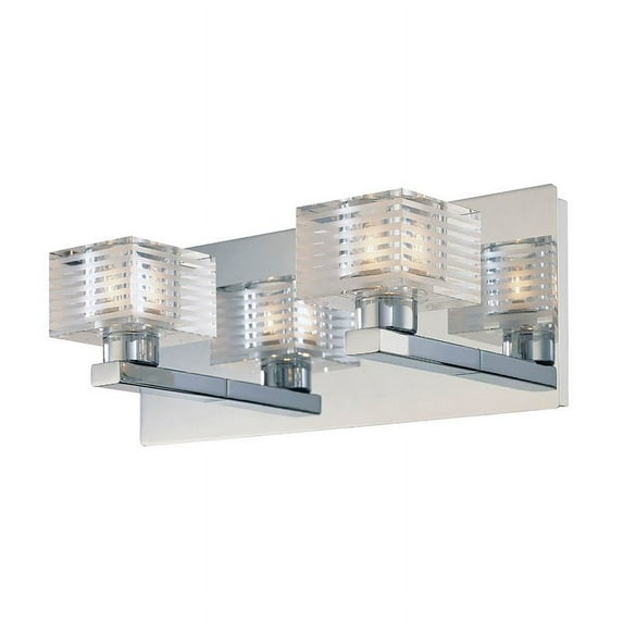 ELK Lighting Quatra 2 Light Vanity In Chrome And Clear Glass (BV312-90-15)
