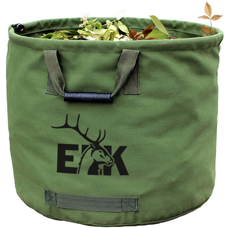Elk Reusable Garden Leaf Waste Bag with Handles - 33 Gallon Canvas Fabric - Heavy Duty (22 Width x 18 Height)