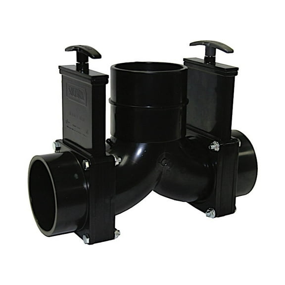 ELL DOUBLE ROTATING VALVE 3IN HUB X 3IN HUB X 3IN HUB OUTLET