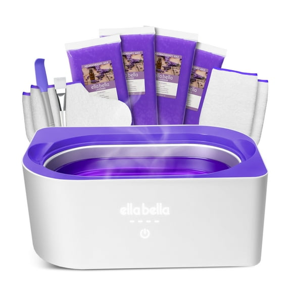 ELLA BELLA® Paraffin Wax Machine for Hand & Feet • Everything in One Kit – Paraffin Wax Warmer, Refills, Mitts & Booties • Soothing Relief with Parrafin Hot Wax • Home Paraffin Wax Bath (Violet)