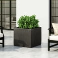 thumbnail image 1 of ELLA MGO L 22 Planter Box Black Cast Stone Look Weather-Resistant No Assembly Outdoor Garden Planter, 1 of 9