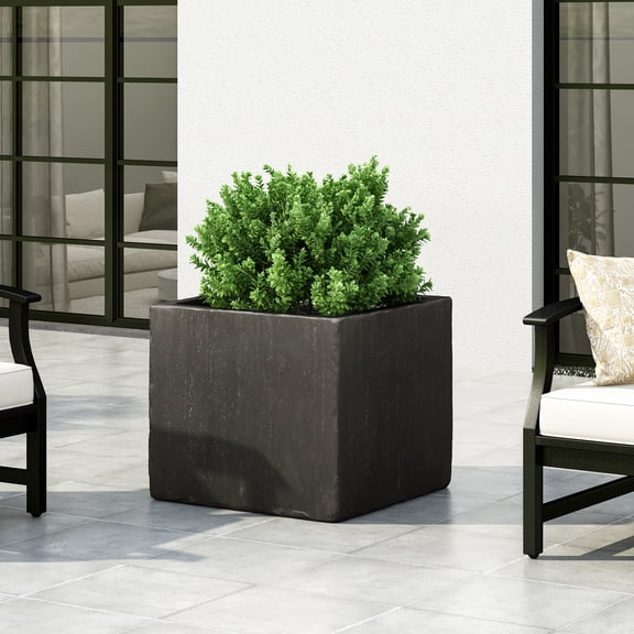 ELLA MGO L 22 Planter Box, Square, Concrete, for Backyard, Durable Build