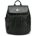 thumbnail image 1 of ELLE Compass 10L Vegan Leather Monogram Mini Backpack | Black, 1 of 9