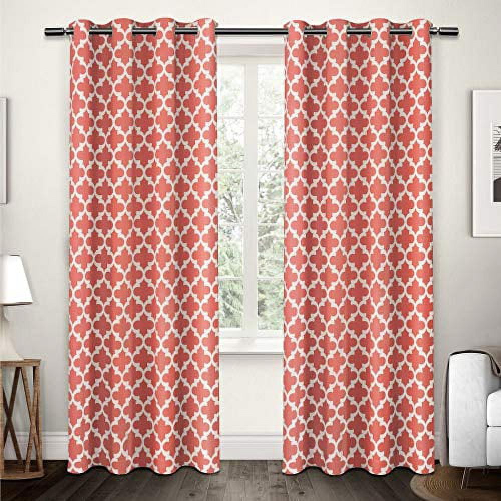 ELLE DECOR Cardi Light Filtering Back Tab Rod Pocket Curtain Panel Pair, 54x84, Latte